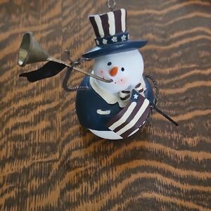 Patriotic Snowman Holiday Ornament
